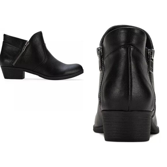 NWT Sun Stone Abby Double Zip Booties Black 6M - Picture 3 of 10